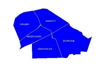 Mapa poglądowa dzielnicy Ursus z podziałem na osiedla — Pogotowie komputerowe Praga-Południe — awaria laptopa Lenovo po godzinach